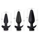 Interchangeable 10X Vibrating Silicone Anal Plug with Remote - XL - Royal Sins