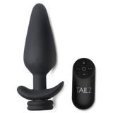 Interchangeable 10X Vibrating Silicone Anal Plug with Remote - XL - Royal Sins