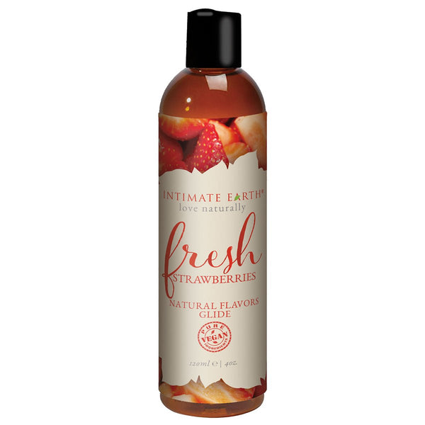Intimate Earth Flavored Glide - Fresh Strawberries 4oz - Royal Sins