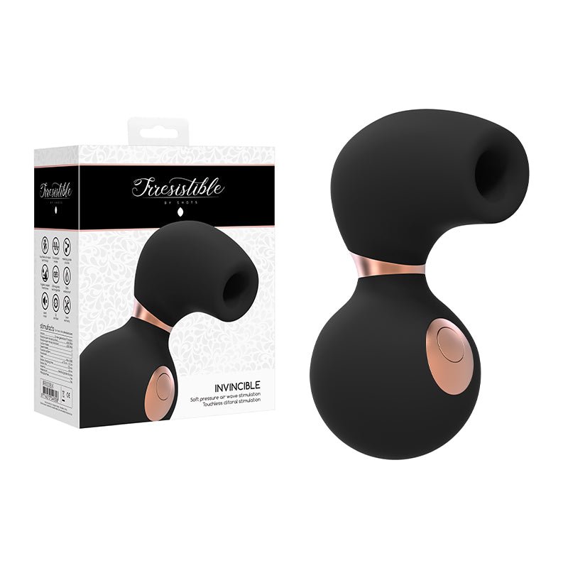 Irresistible Invincible Soft Pressure Air Wave Clitoral Stimulator Black - Royal Sins