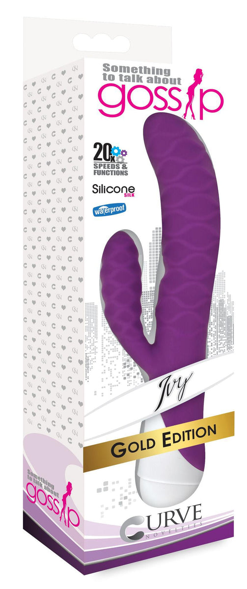 Ivy 20x Wavy Silicone Rabbit Vibe - Purple - Royal Sins