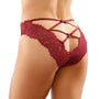 Ivy Lace Bikini Panty With Lattice Cut - Out Back Garnet L/XL - Royal Sins