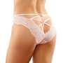 Ivy Lace Bikini Panty With Lattice Cut - Out Back Light Pink S/M - Royal Sins