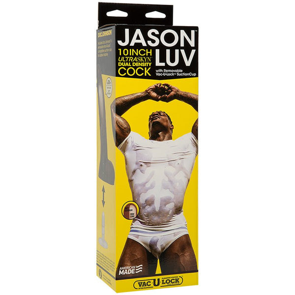 Jason Luv 10in ULTRASKYN Cock with Removable Vac - U - Lock Suction Cup Chocolate - Royal Sins