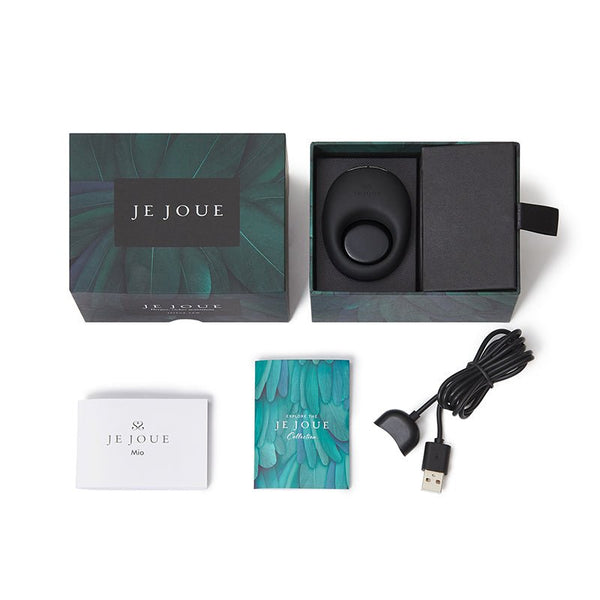 Je Joue Mio Rechargeable Vibrating Silicone Cock Ring Black - Royal Sins