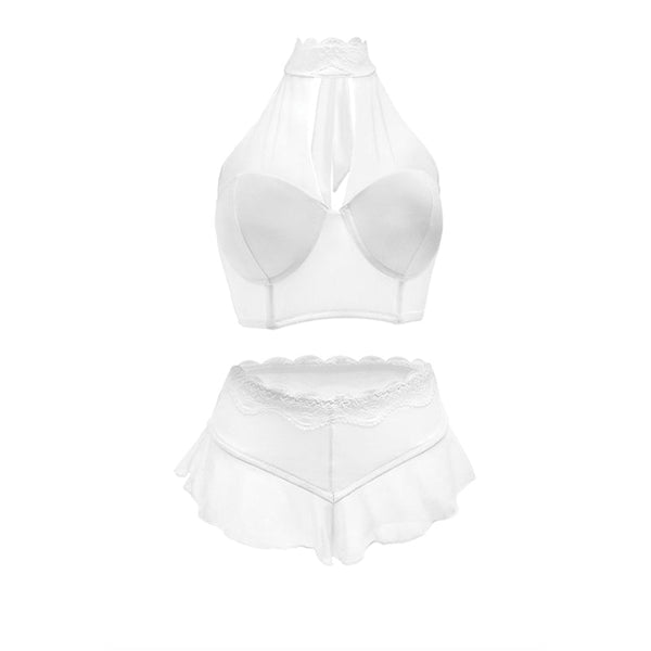JENNIFER HALTER TOP & TAP PANTY 1X WHITE - Royal Sins