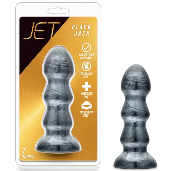 Jet Black Jack 7 in. Anal Plug Carbon Metallic Black - Royal Sins