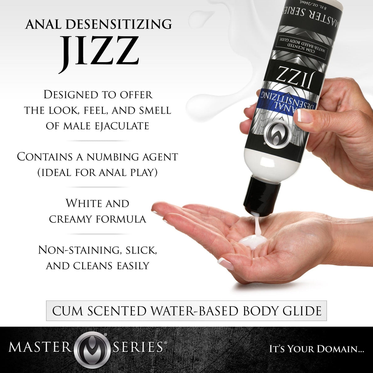 Jizz Cum Scented Desensitizing Lube - 8.5 oz - Royal Sins