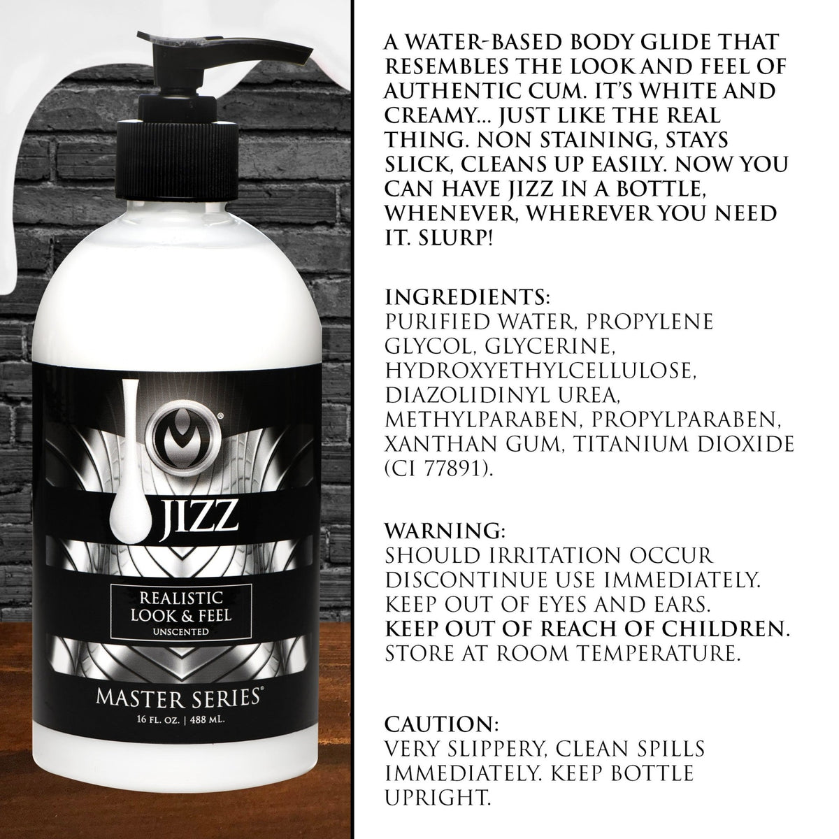 Jizz Unscented Water - Based Lube - 16oz - Royal Sins