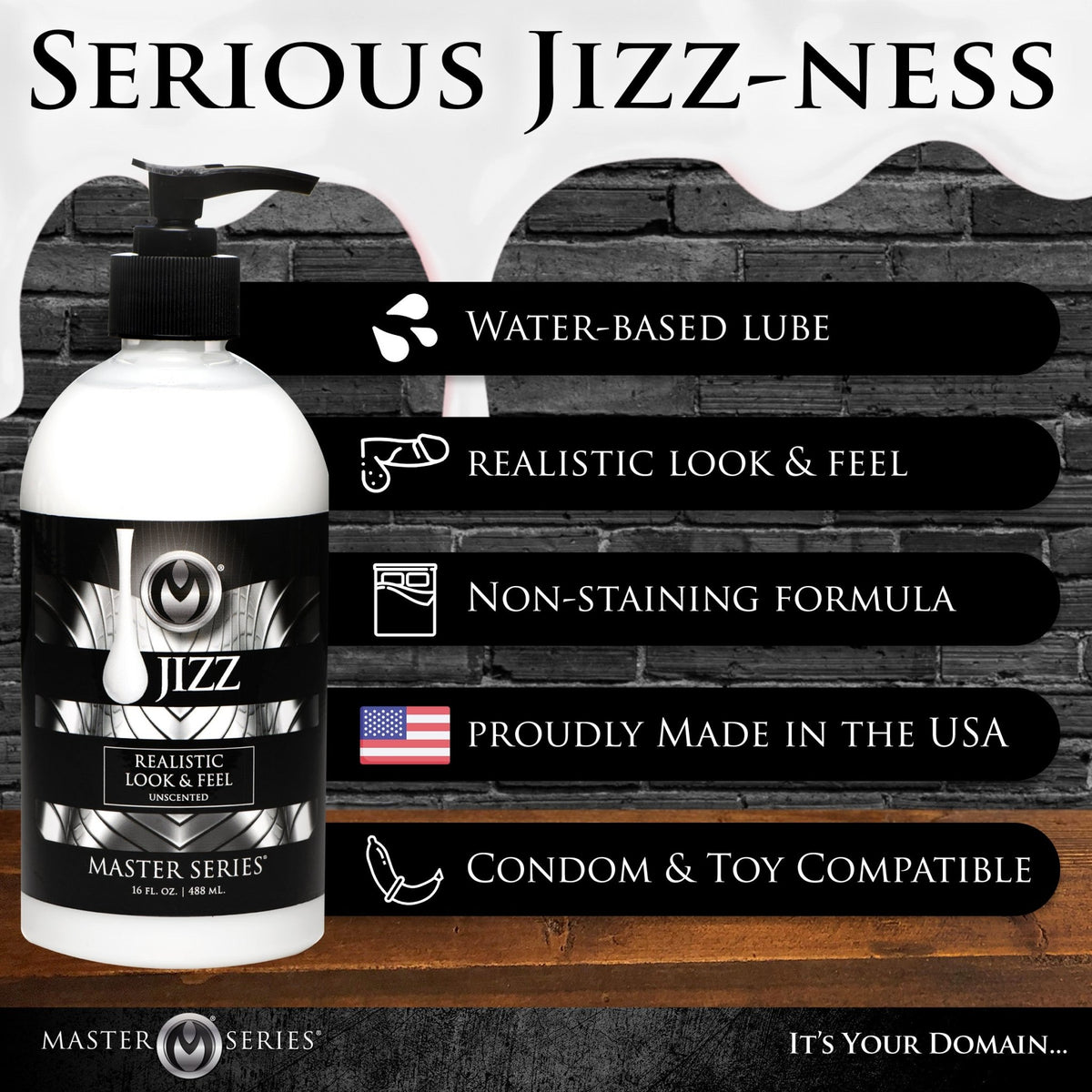 Jizz Unscented Water - Based Lube - 16oz - Royal Sins