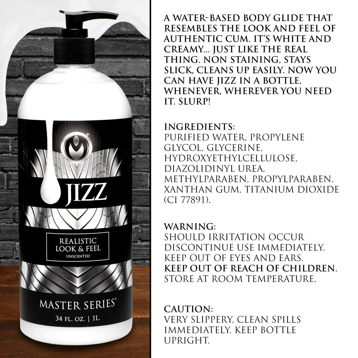 Jizz Unscented Water - Based Lube - 34oz - Royal Sins