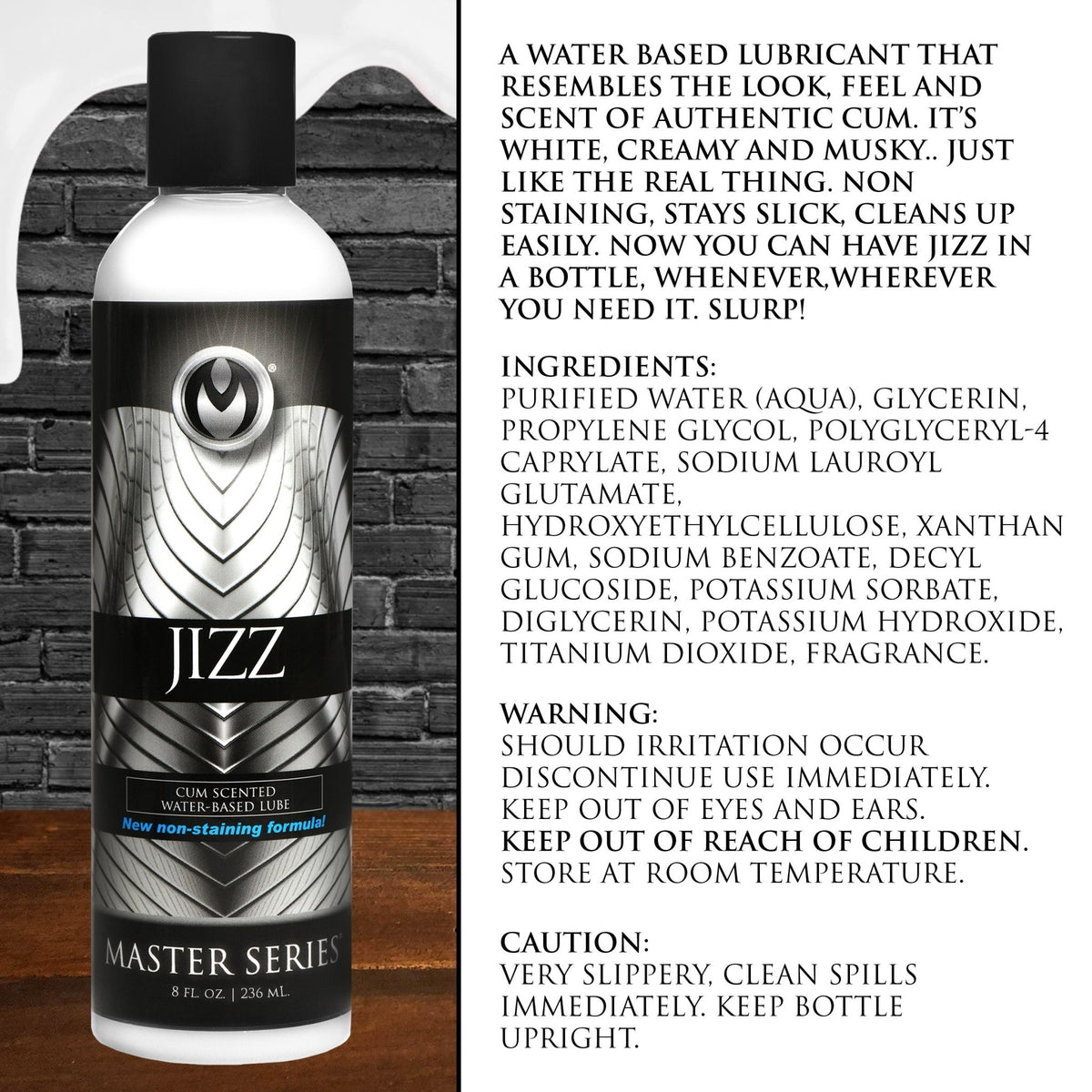 Jizz Water Based Cum Scented Lube - 8.5 oz - Royal Sins