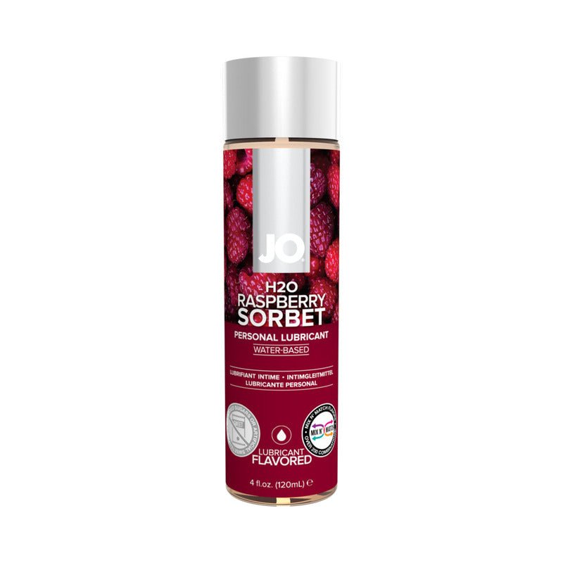 JO H2O Raspberry Sorbet Flavored Water - Based Lubricant 4 oz. - Royal Sins