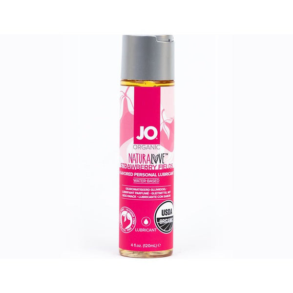 JO NaturaLove Organic Strawberry Fields Flavored Water - Based Lubricant 4 oz. - Royal Sins