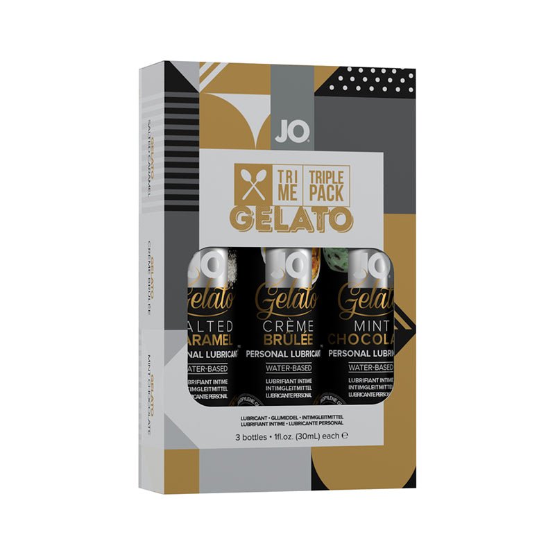JO Tri Me Triple Pack Gelato Flavored Water - Based Lubricant 3 - Pack - Royal Sins