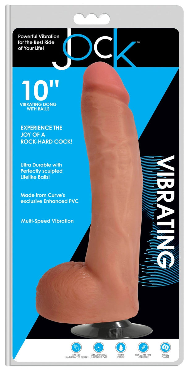 JOCK 10 Inch Vibrating Dong with Balls - Royal Sins