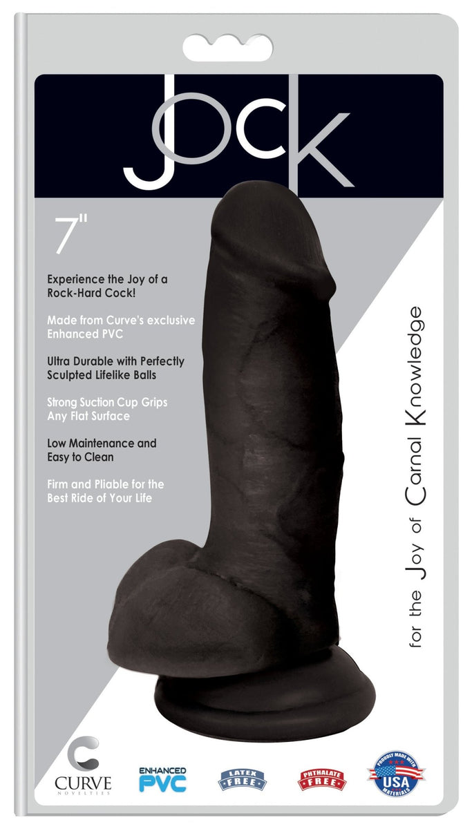 Jock 7 Inch Dildo with Balls - Black - Royal Sins