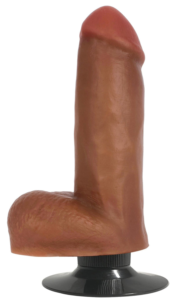 Jock Dark Bareskin Vibrating Dildo with Balls - 6 Inch - Royal Sins