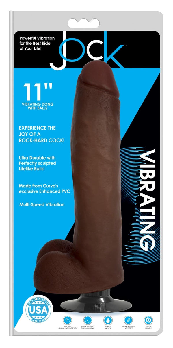 Jock Dark Vibrating Dildo with Balls - 11 Inch - Royal Sins