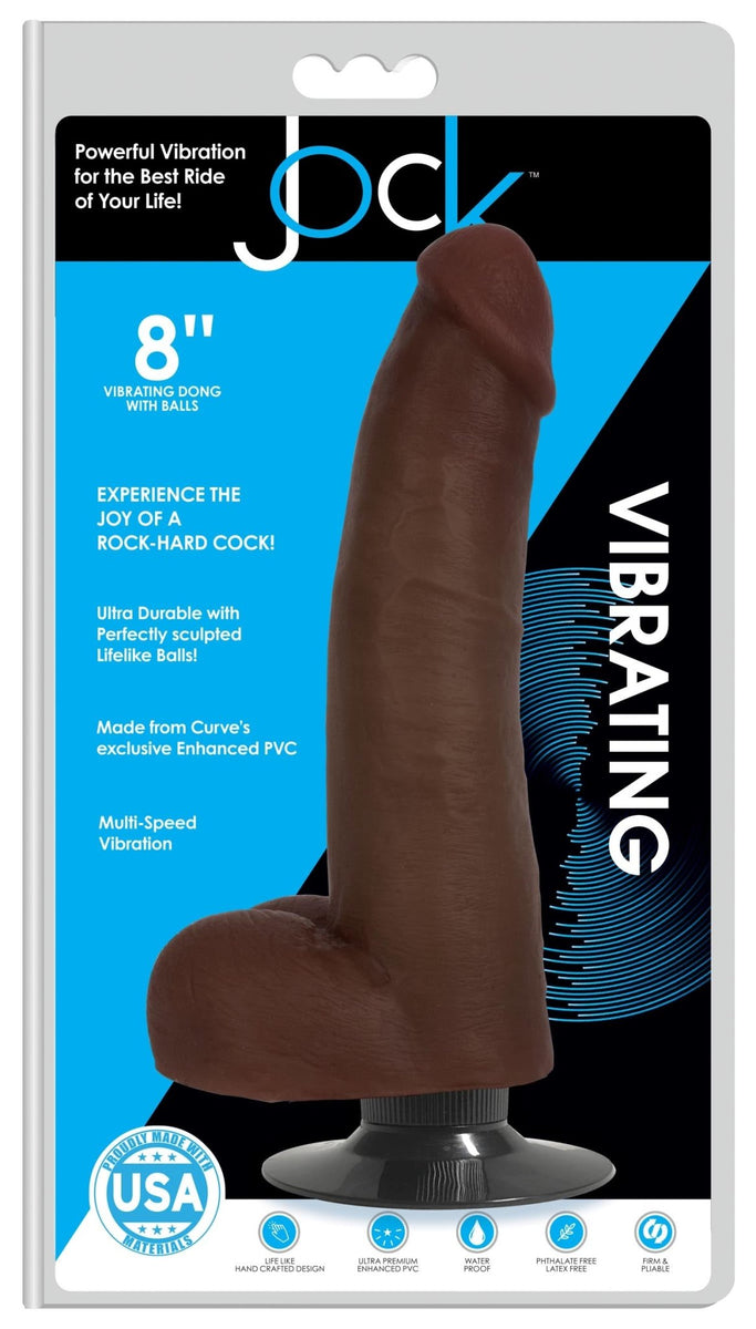 Jock Dark Vibrating Dildo with Balls - 8 Inch - Royal Sins