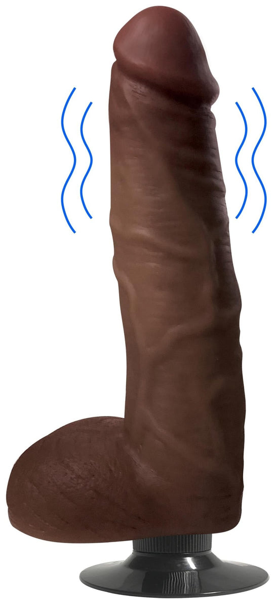 Jock Dark Vibrating Dildo with Balls - 9 Inch - Royal Sins