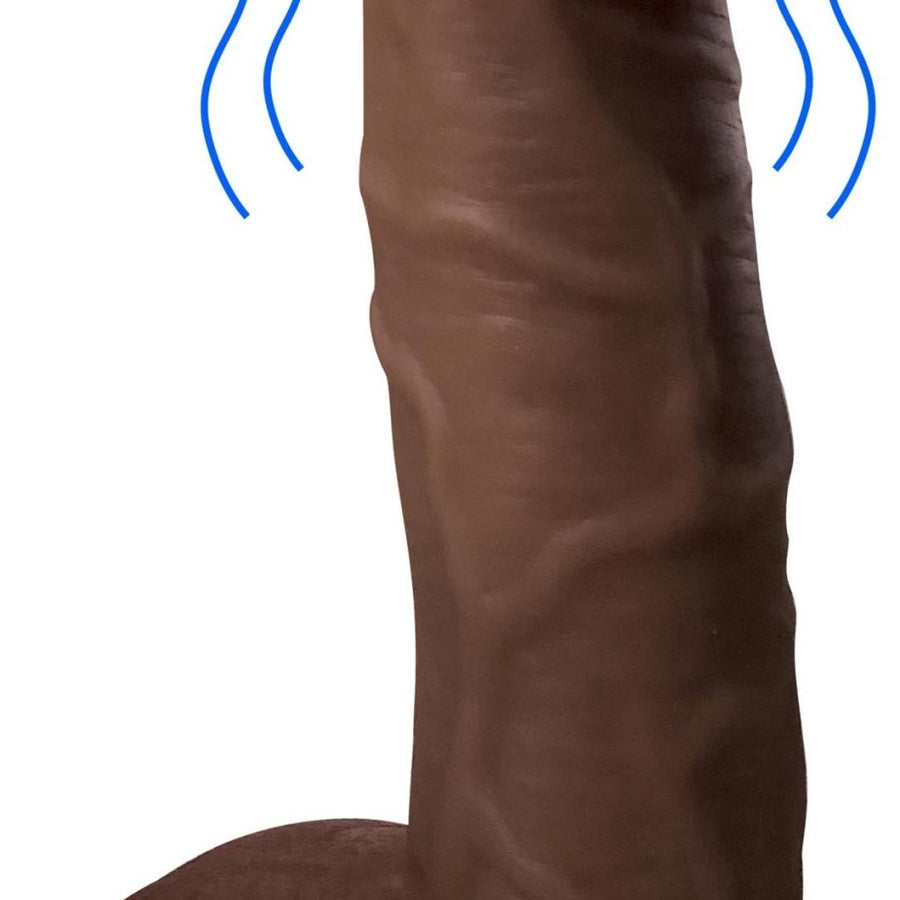 Jock Dark Vibrating Dildo with Balls - 9 Inch - Royal Sins