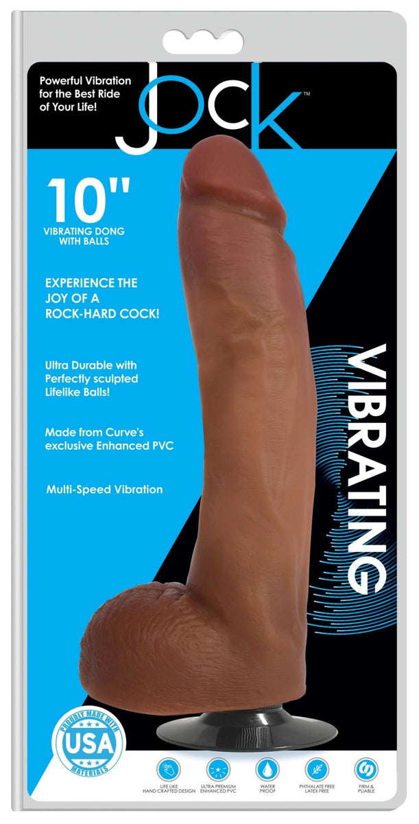 Jock Medium Vibrating Dildo with Balls - 10 Inch - Royal Sins