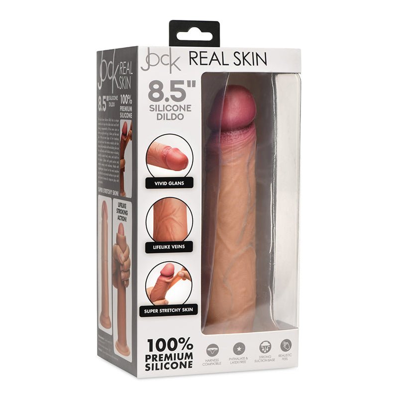 JOCK Real Skin 8.5 in. Silicone Dildo Medium - Royal Sins