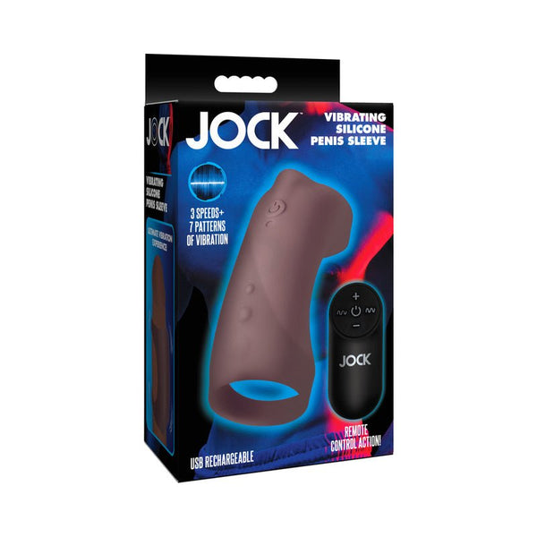 JOCK Vibrating Silicone Penis Sleeve Dark - Royal Sins