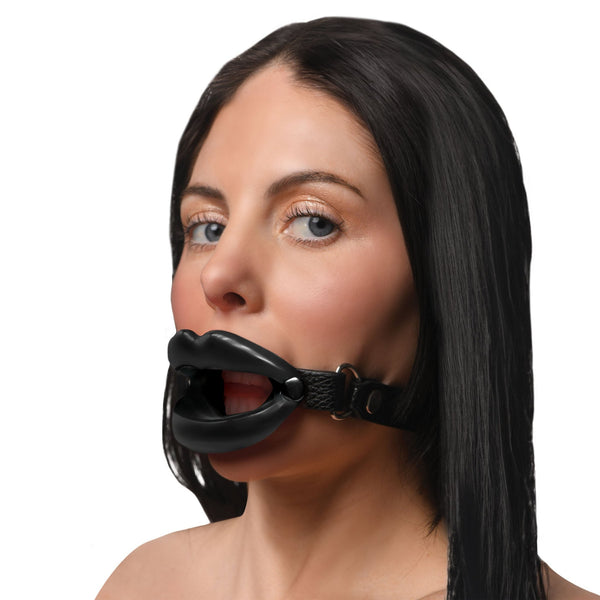 Juicy Lips Silicone Open Mouth Gag - Black - Royal Sins