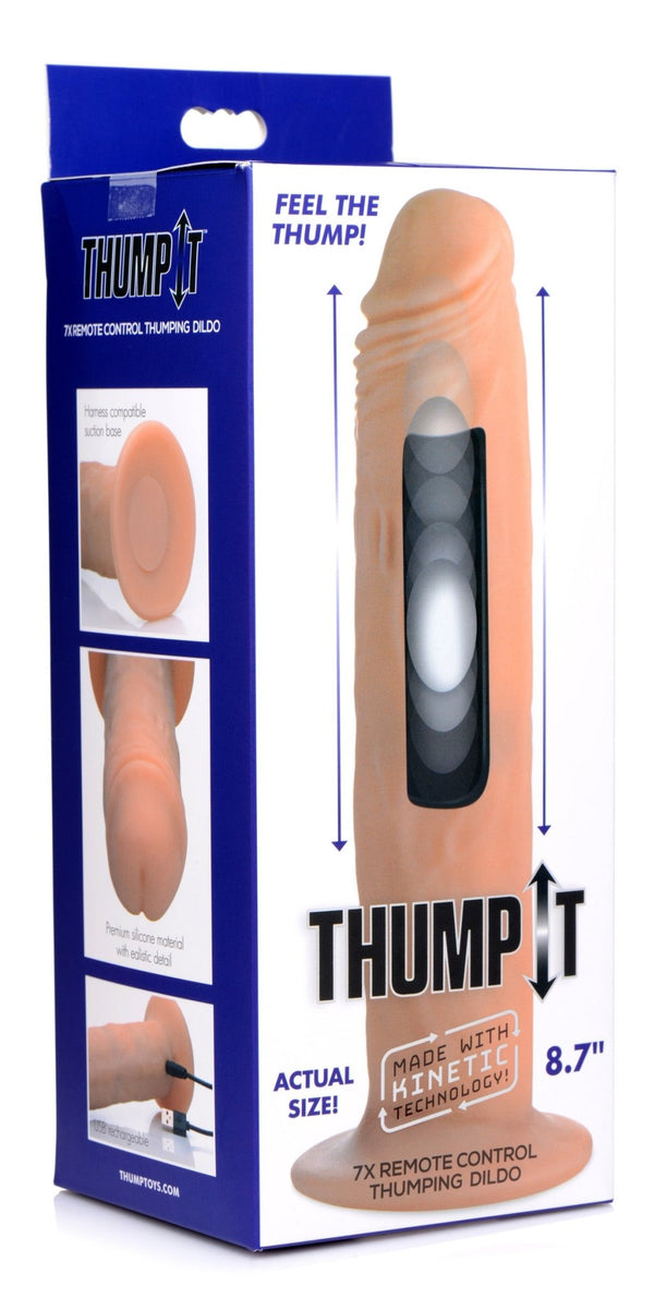 Kinetic Thumping 7X Remote Control Dildo - Large - Royal Sins