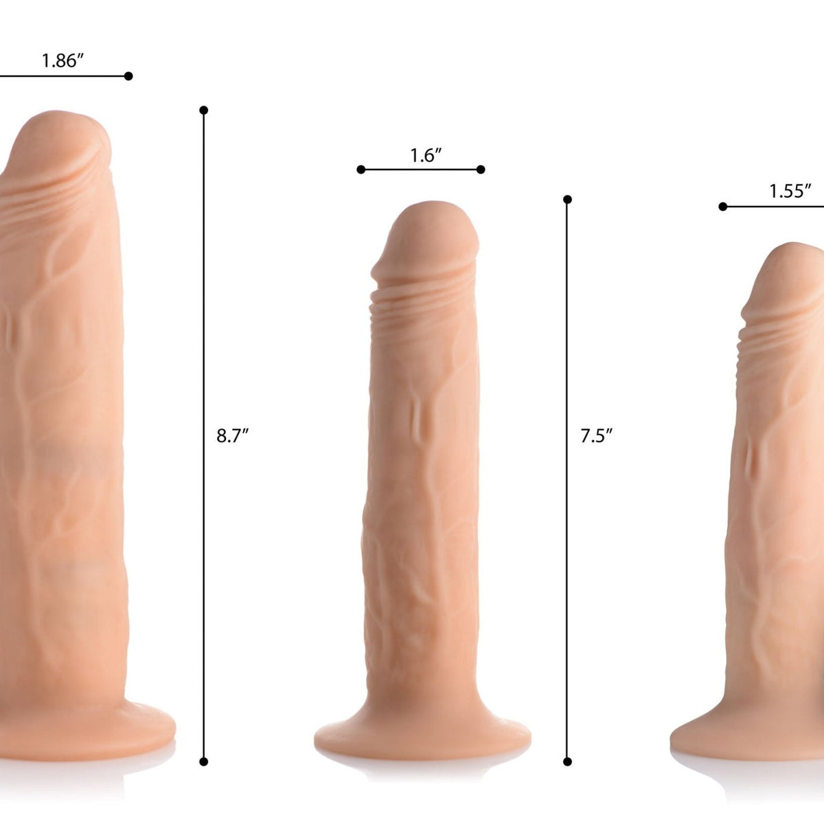 Kinetic Thumping 7X Remote Control Dildo - Medium - Royal Sins