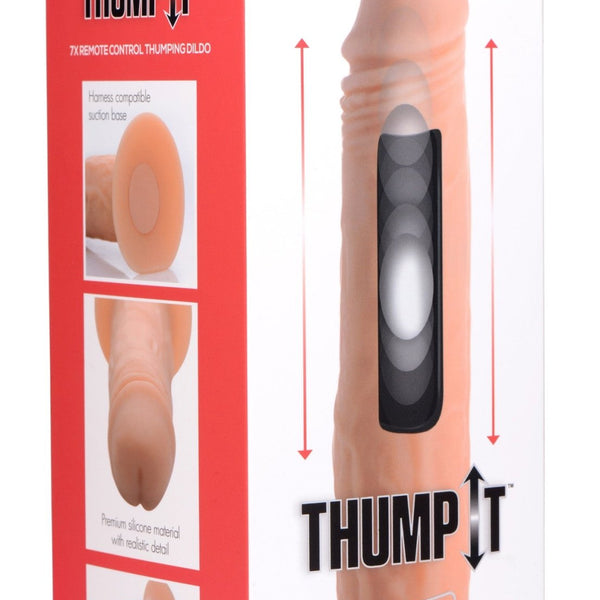 Kinetic Thumping 7X Remote Control Dildo - Medium - Royal Sins