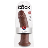 King Cock 10 in. Cock Realistic Dildo With Suction Cup Brown - Royal Sins