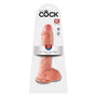 King Cock 10 in. Cock With Balls Realistic Suction Cup Dildo Beige - Royal Sins