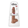 King Cock 10 in. Cock With Balls Realistic Suction Cup Dildo Tan - Royal Sins