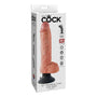 King Cock 10 in. Vibrating Cock With Balls Poseable Suction Cup Dildo Beige - Royal Sins