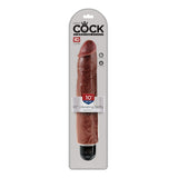 King Cock 10 in. Vibrating Stiffy Realistic Dildo Brown - Royal Sins