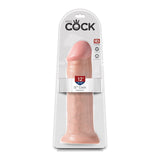 King Cock 12 in. Cock Realistic Dildo With Suction Cup Beige - Royal Sins