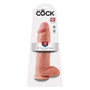 King Cock 12 in. Cock With Balls Realistic Suction Cup Dildo Beige - Royal Sins