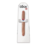King Cock 12 in. Slim Double Dildo Realistic Tan - Royal Sins