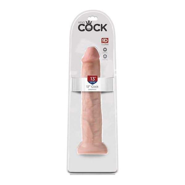 King Cock 13 in. Cock Realistic Dildo With Suction Cup Beige - Royal Sins