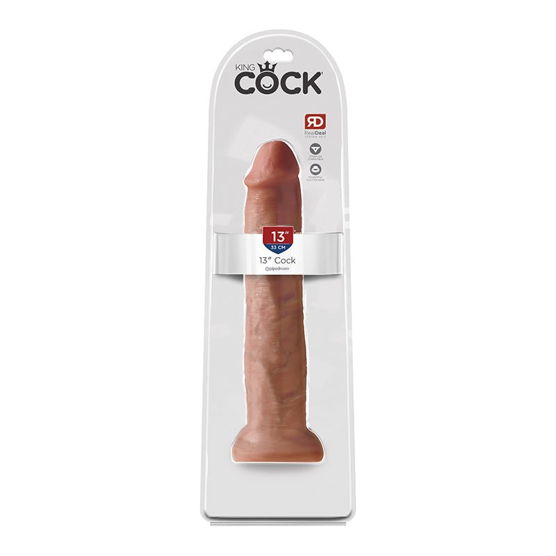 King Cock 13 in. Cock Realistic Dildo With Suction Cup Tan - Royal Sins