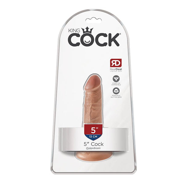 King Cock 5 in. Cock Realistic Dildo With Suction Cup Tan - Royal Sins