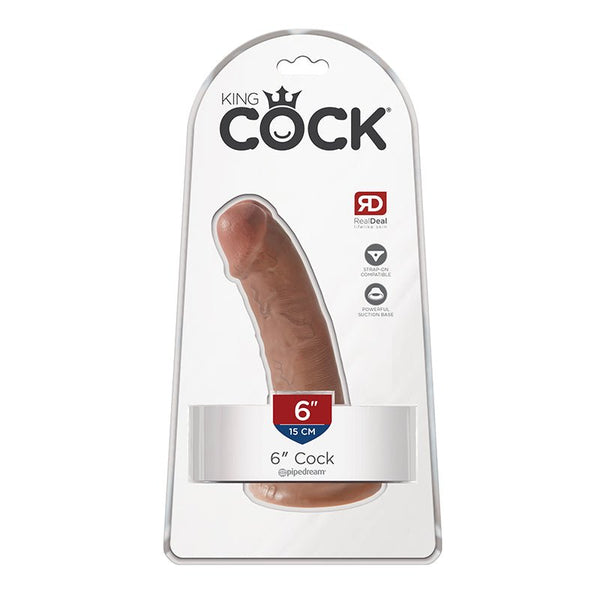 King Cock 6 in. Cock Realistic Dildo With Suction Cup Tan - Royal Sins