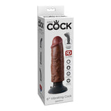 King Cock 6 in. Vibrating Cock Poseable Dildo With Suction Cup Brown - Royal Sins