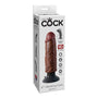 King Cock 6 in. Vibrating Cock Poseable Dildo With Suction Cup Brown - Royal Sins