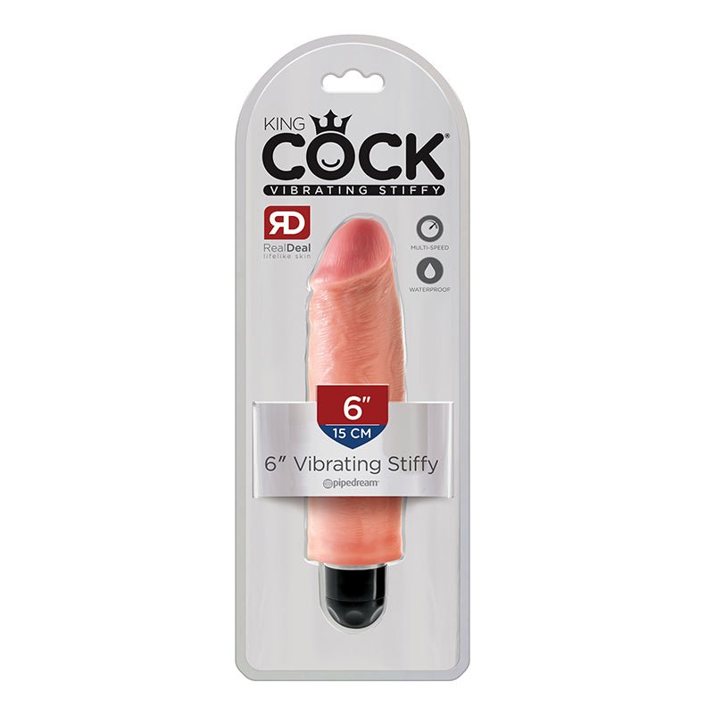 King Cock 6 in. Vibrating Stiffy Realistic Dildo Beige - Royal Sins