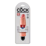 King Cock 6 in. Vibrating Stiffy Realistic Dildo Beige - Royal Sins