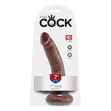 King Cock 7 in. Cock Realistic Dildo With Suction Cup Brown - Royal Sins
